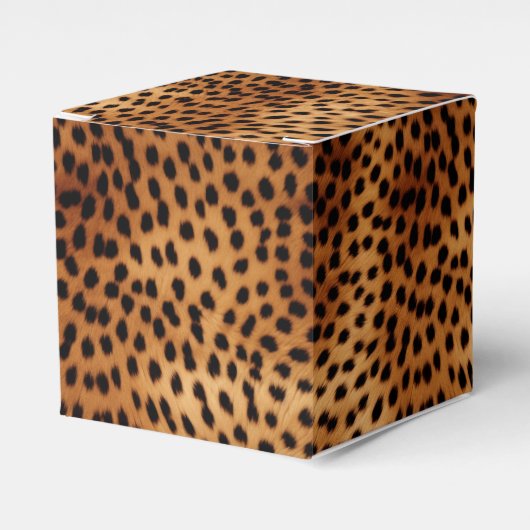 Bruin en Zwart Cheetah Dierenprint Bedankdoosjes (Voorkant Zijde)