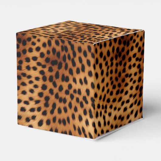 Bruin en Zwart Cheetah Dierenprint Bedankdoosjes (Achterkant)