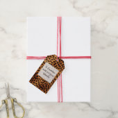 Bruin en Zwart Cheetah Dierenprint Cadeaulabel (Met Touw)