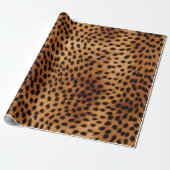 Bruin en Zwart Cheetah Dierenprint Cadeaupapier (Uitgerold)