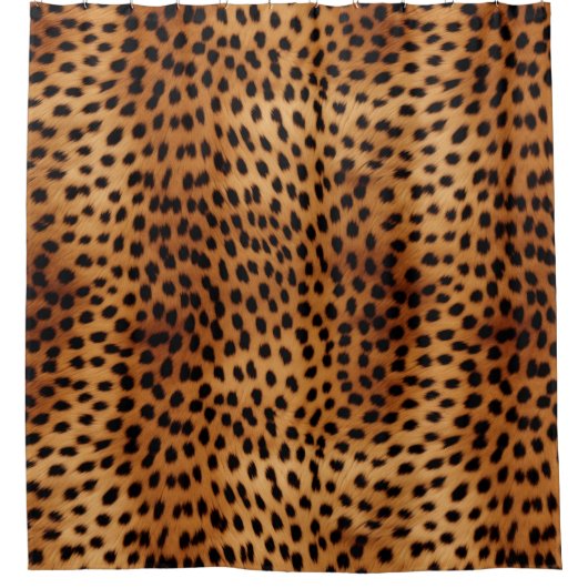 Bruin en Zwart Cheetah Dierenprint Douchegordijn (Voorkant)