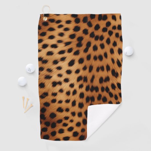 Bruin en Zwart Cheetah Dierenprint Golfhanddoek (Insitu)