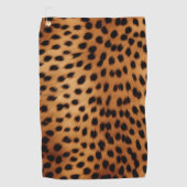 Bruin en Zwart Cheetah Dierenprint Golfhanddoek (Voorkant)