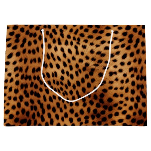 Bruin en Zwart Cheetah Dierenprint Groot Cadeauzakje (Voorkant)