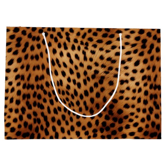 Bruin en Zwart Cheetah Dierenprint Groot Cadeauzakje (Achterkant)