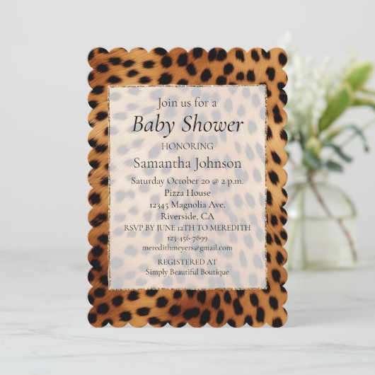 Bruin en Zwart Cheetah Dierenprint Kaart (Staand voorkant)