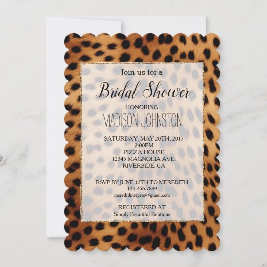 Bruin en Zwart Cheetah Dierenprint Kaart (Voorkant)