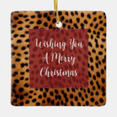 Bruin en Zwart Cheetah Dierenprint Keramisch Ornament (Voorkant)