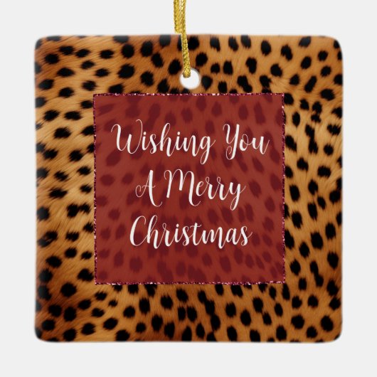 Bruin en Zwart Cheetah Dierenprint Keramisch Ornament (Voorkant)