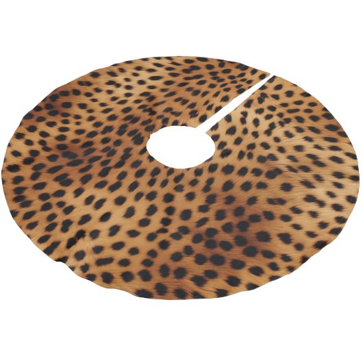 Bruin en Zwart Cheetah Dierenprint Kerstboom Rok (Gekanteld)