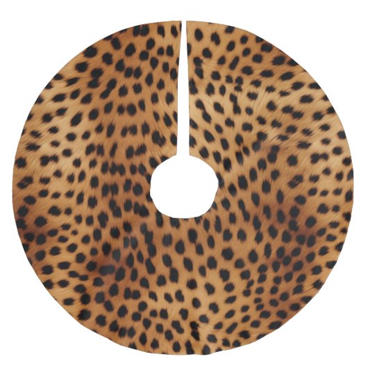 Bruin en Zwart Cheetah Dierenprint Kerstboom Rok (Voorkant)