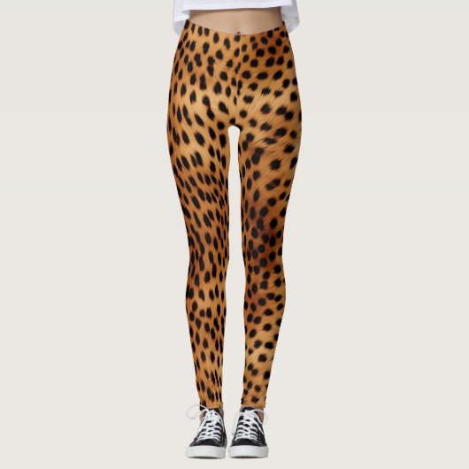 Bruin en Zwart Cheetah Dierenprint Leggings (Voorkant)
