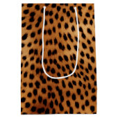 Bruin en Zwart Cheetah Dierenprint Medium Cadeauzakje (Achterkant)