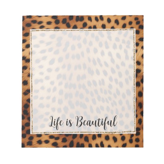 Bruin en Zwart Cheetah Dierenprint Notitieblok (Voorkant)