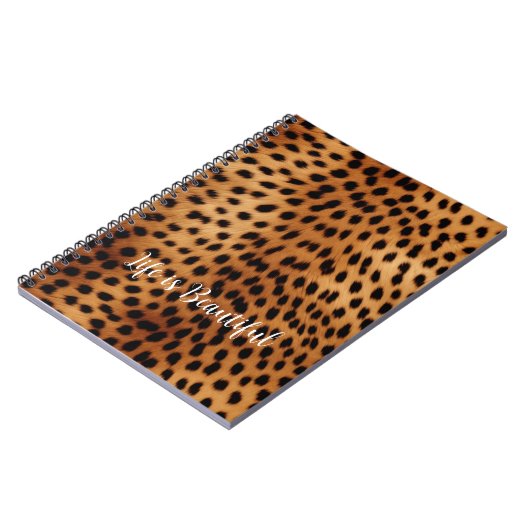 Bruin en Zwart Cheetah Dierenprint Notitieboek (Linkerzijde)