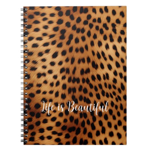 Bruin en Zwart Cheetah Dierenprint Notitieboek (Voorkant)