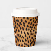 Bruin en Zwart Cheetah Dierenprint Papieren Bekers (Links)