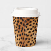 Bruin en Zwart Cheetah Dierenprint Papieren Bekers (Rechts)
