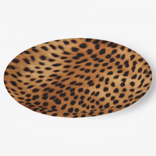 Bruin en Zwart Cheetah Dierenprint Papieren Bordje (Gekanteld)