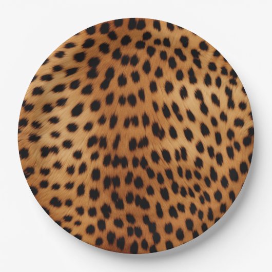 Bruin en Zwart Cheetah Dierenprint Papieren Bordje (Voorkant)