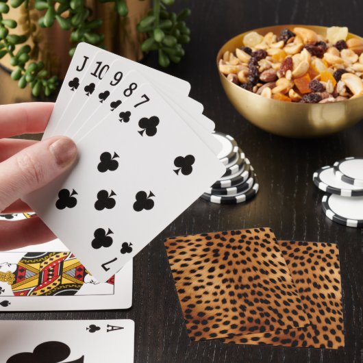 Bruin en Zwart Cheetah Dierenprint Pokerkaarten (Insitu)