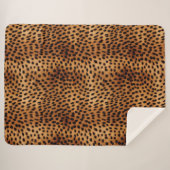 Bruin en Zwart Cheetah Dierenprint Sherpa Deken (Voorkant (horizontaal))