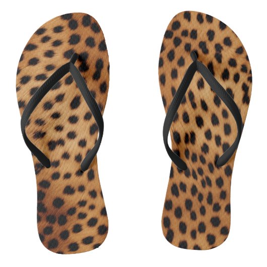 Bruin en Zwart Cheetah Dierenprint Teenslippers (Voetbed)