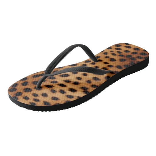 Bruin en Zwart Cheetah Dierenprint Teenslippers (Schuin)