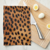 Bruin en Zwart Cheetah Dierenprint Theedoek (Quarter Fold)