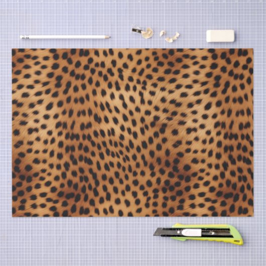 Bruin en Zwart Cheetah Dierenprint Tissuepapier (Craft)