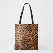 Bruin en Zwart Cheetah Dierenprint Tote Bag (Voorkant)