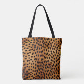 Bruin en Zwart Cheetah Dierenprint Tote Bag (Achterkant)