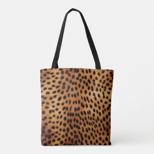 Bruin en Zwart Cheetah Dierenprint Tote Bag (Achterkant)