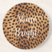 Bruin en Zwart Cheetah Dierenprint Zandsteen Onderzetter (Voorkant)