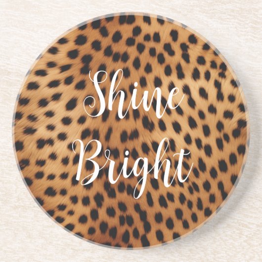 Bruin en Zwart Cheetah Dierenprint Zandsteen Onderzetter (Voorkant)