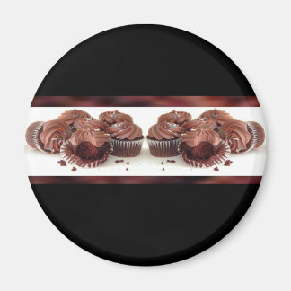 Bruin en Zwart Cupcake Visitekaartje Magnet