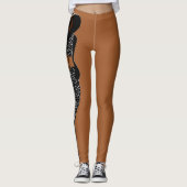 Bruin en zwart-dikke afbeelding in een Sun Dress Leggings (Voorkant)