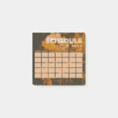 Bruin en Zwart Fotogrid Maandelijks schema 20XX Post-it® Notes (Voorkant)