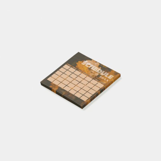 Bruin en Zwart Fotogrid Maandelijks schema 20XX Post-it® Notes (Schuin)