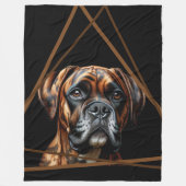 Bruin en Zwart Gebruindelde Boxer Lab Hond Fleece Deken (Voorkant)