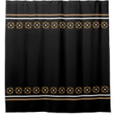 Bruin en zwart geometrisch patroon douchegordijn (Voorkant)