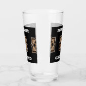 Bruin en zwart geometrisch patroon glas (Links)