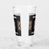 Bruin en zwart geometrisch patroon glas (Rechts)