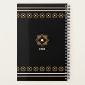 Bruin en zwart geometrisch patroon planner (Achterkant)