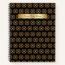 Bruin en zwart geometrisch patroon Spiraal Noteboo Notitieboek