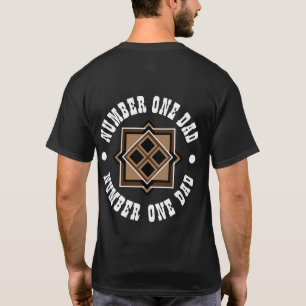 Bruin en zwart geometrisch patroon t-shirt