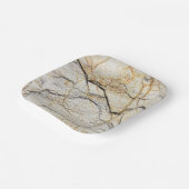 Bruin en zwart getextureerde kieuwsteen papieren bordje (Gebogen)