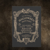Bruin en zwart  Halloween Night Party Kaart