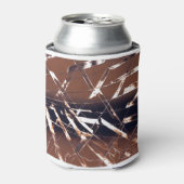 Bruin en Zwart Hoekig Abstract Blikjeskoeler (Blikje Voorkant)