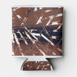 Bruin en Zwart Hoekig Abstract Blikjeskoeler